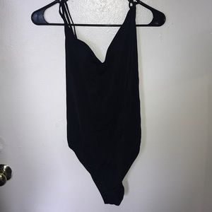 High hipped one piece bathing suit.